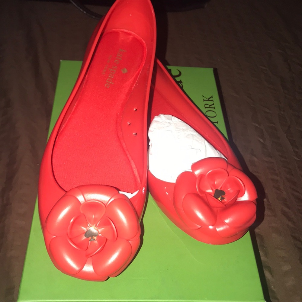 Kate spade jade shiny rubber flats